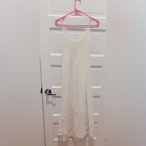 Abercrombie & Fitch Elegant Cream Lace Maxi Dress